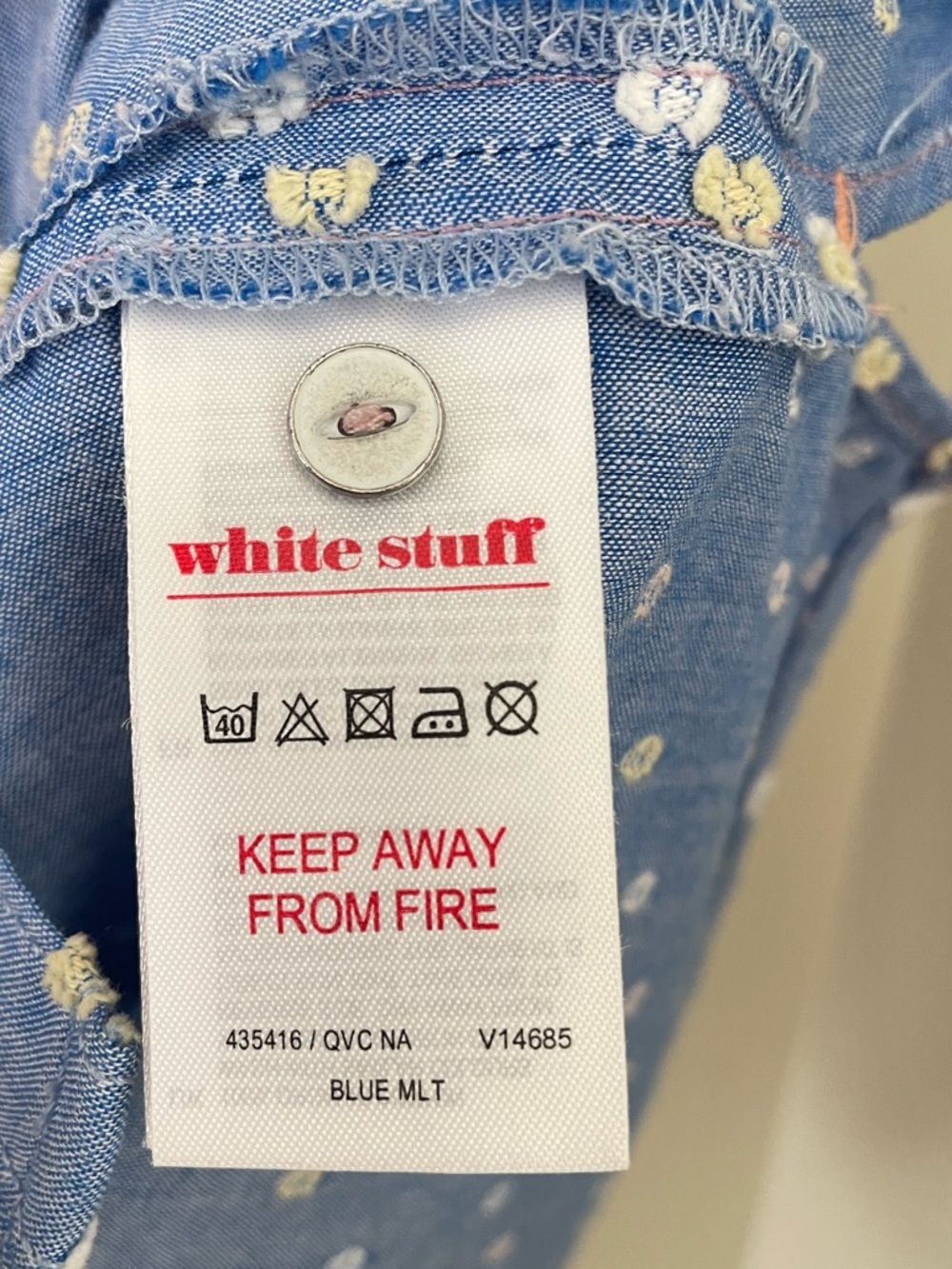 White Stuff Ellie Organic Cotton Shirt Size UK 12 US8 Cottagecore Coastal Spring - Picture 10 of 11